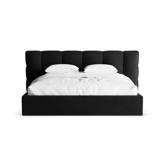 Velvet Storage Bed With Headboard, "Eric", 250x225x104 Made in Europe