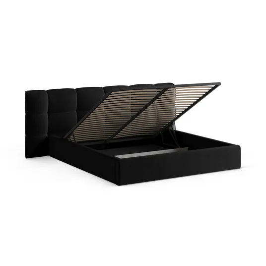 Velvet Storage Bed With Headboard, "Eric", 250x225x104 Made in Europe