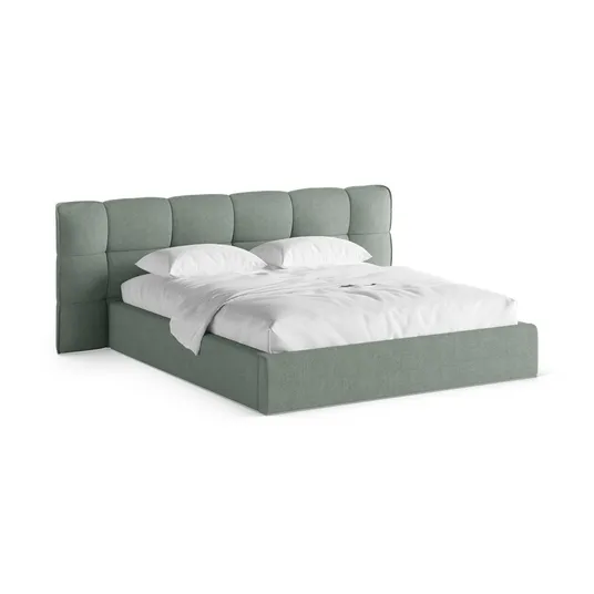 Boucle Storage Bed with Headboard, "Eric", 230x225x104 Made in Europe