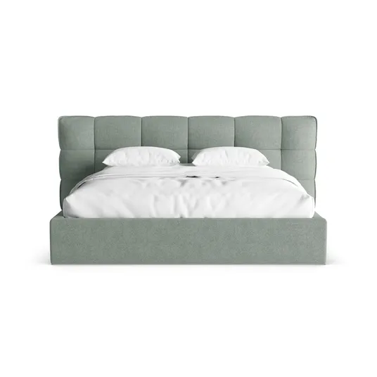 Boucle Storage Bed with Headboard, "Eric", 230x225x104 Made in Europe