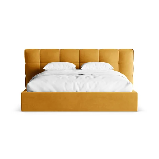 Velvet Storage Bed With Headboard, "Eric", 250x225x104 Made in Europe
