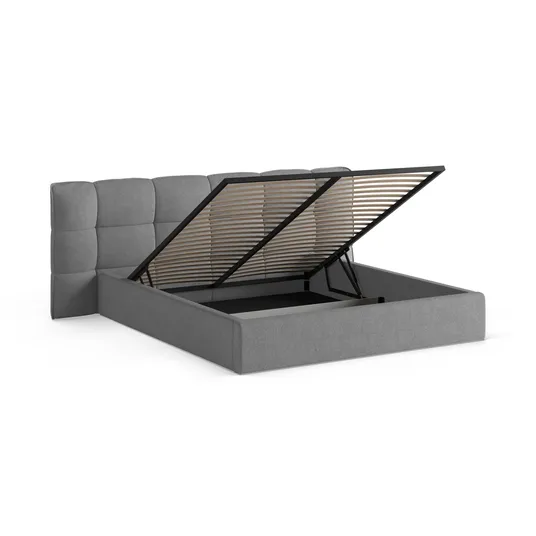 Boucle Storage Bed with Headboard, "Eric", 230x225x104 Made in Europe