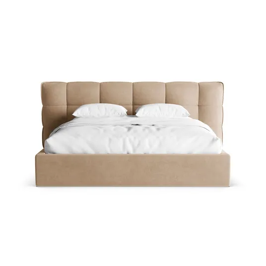 Velvet Storage Bed With Headboard, "Eric", 290x225x104 Made in Europe