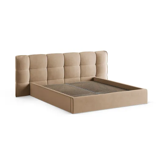 Velvet Storage Bed With Headboard, "Eric", 290x225x104 Made in Europe