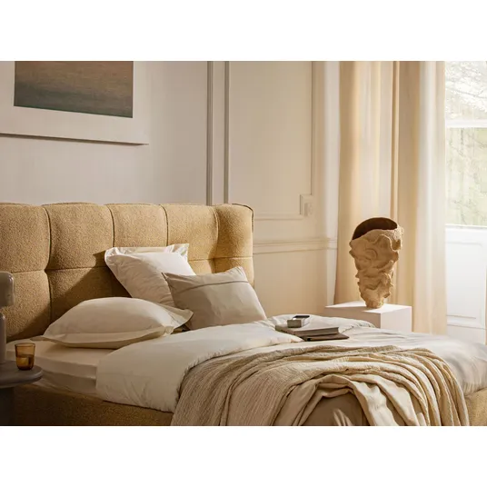 Velvet Storage Bed With Headboard, "Eric", 290x225x104 Made in Europe