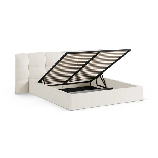 Boucle Storage Bed with Headboard, "Eric", 290x225x104 Made in Europe
