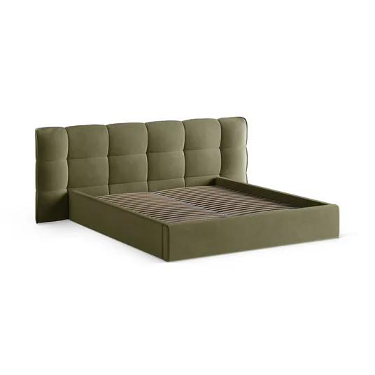 Velvet Storage Bed With Headboard, "Eric", 290x225x104 Made in Europe