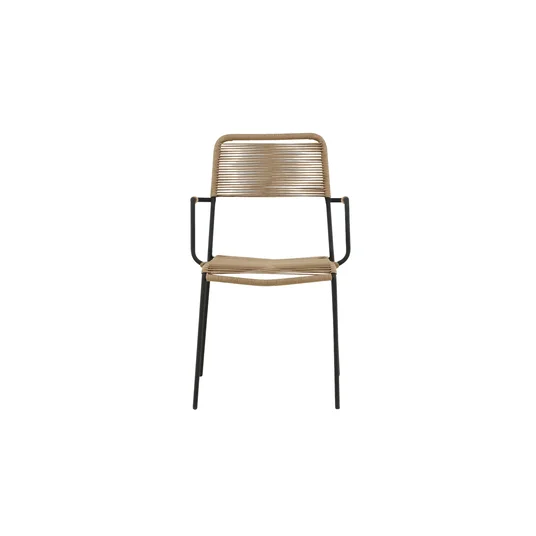 Lindos - Armchair - Black Alu / Latte Rope