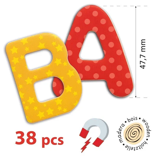 Magnetukų rinkinys - Magnetinės raidės (38 vnt.)