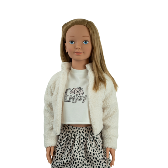Arias nukk Carole valge jakiga, 105 cm