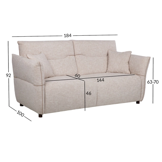 Sofa CALLA 2,5-seater, oat white