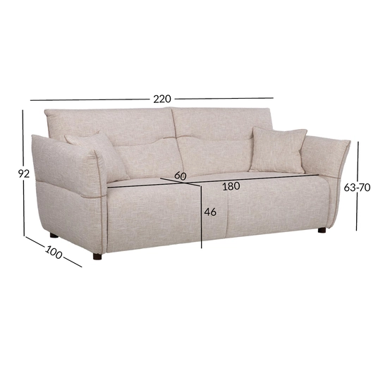 Sofa CALLA 3-seater, oat white