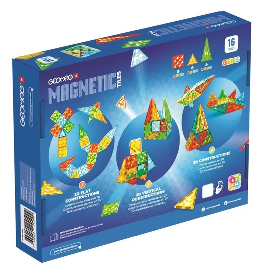 Magnetinis konstruktorius - Deimantinės plytelės (16 vnt.)