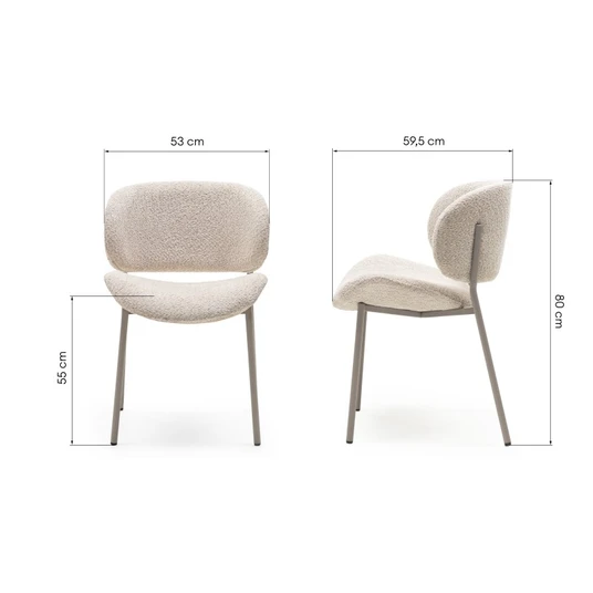 Bėžinė „Safira“ minkšta kėdė, bouclé