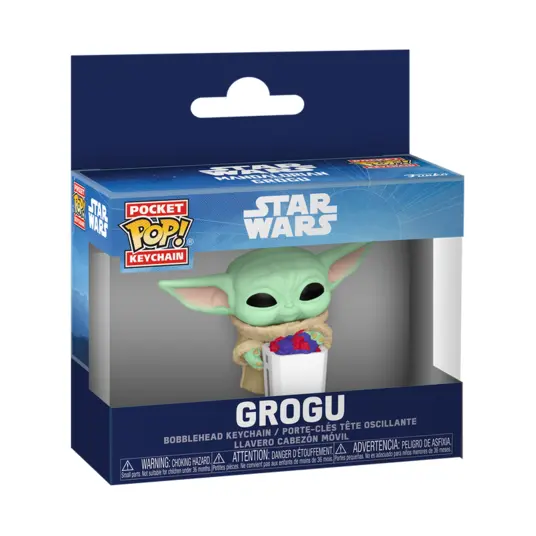 FUNKO POP! Raktų pakabutis: Mandalorian & Grogu - Grogu with Snack