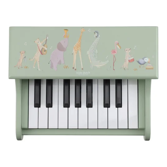 Little Dutch medinis pianinas Safari Friends, žalia FSC