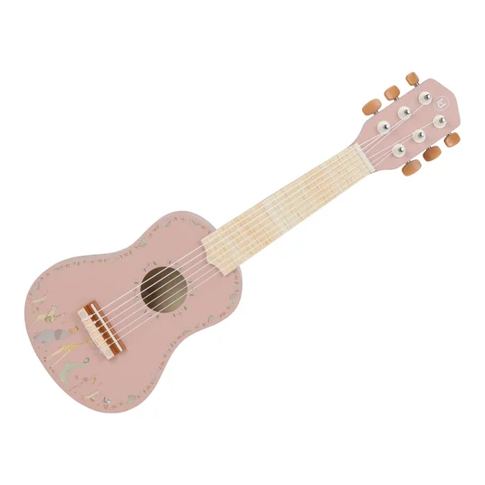 Little Dutch medinė gitara Safari Friends, rožinė FSC