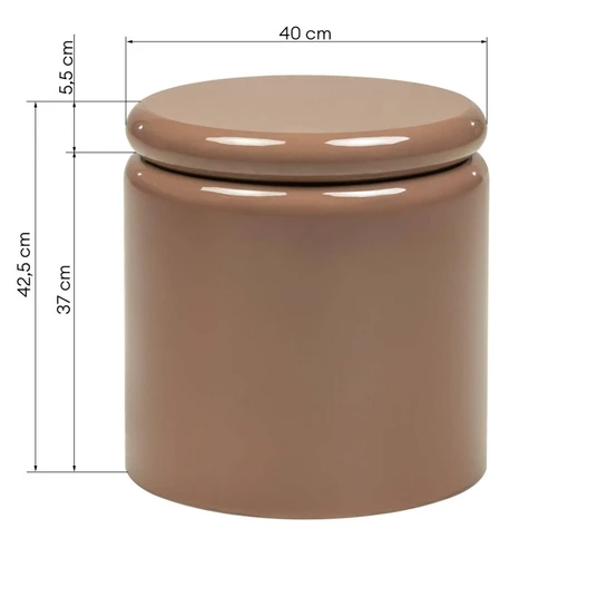 Šoninis staliukas Lue, 40 cm, blizgus, šviesiai rudos / mocha spalvos