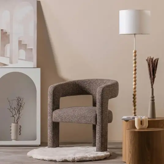 Krėslas Lory, šokolado / ekru spalvos