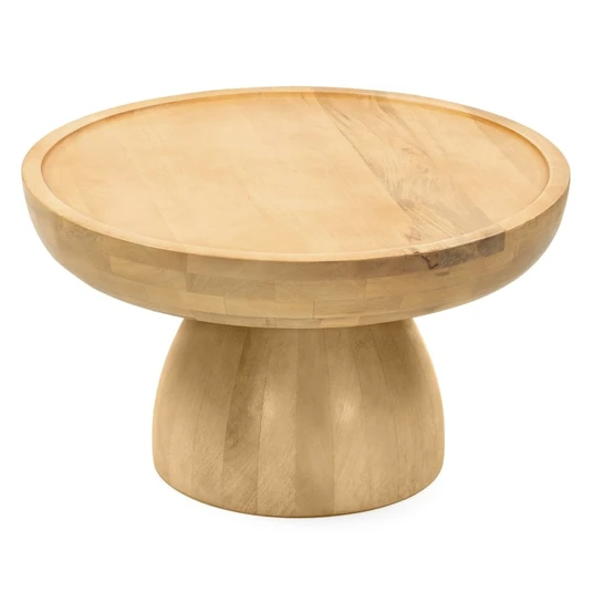 Kavos staliukas „Arvika“, 70 cm, apvalus, iš mangmedžio, suapvalintos formos