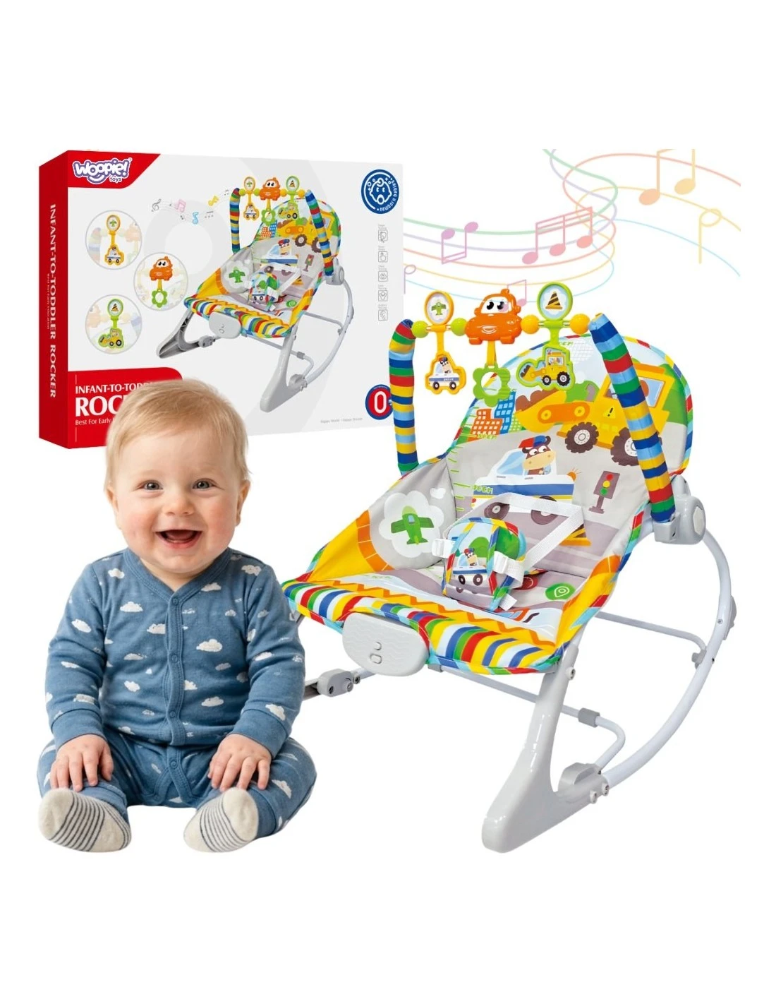 WOOPIE BABY interaktīvais šūpuļkrēsls ar vibrāciju