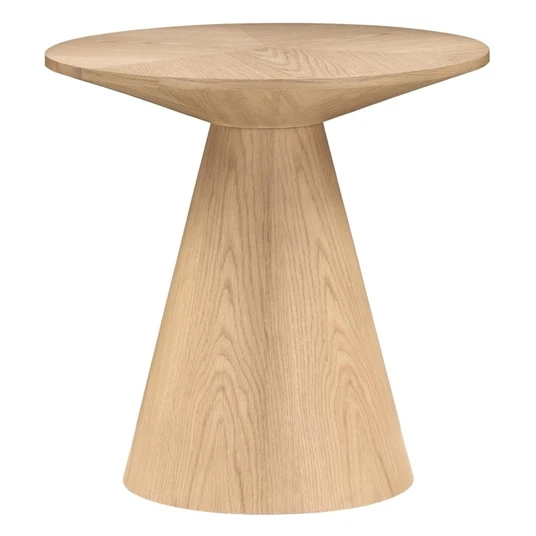 Šoninis staliukas Abisko, apvalus, 60 cm, natūralaus ąžuolo faneros