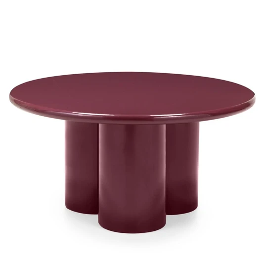 Kavos staliukas Everett, 80 cm, blizgus, bordo spalvos