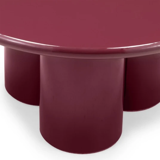 Kavos staliukas Everett, 80 cm, blizgus, bordo spalvos
