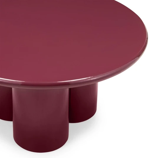 Kavos staliukas Everett, 80 cm, blizgus, bordo spalvos