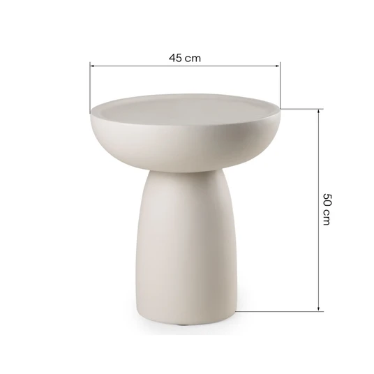 Šoninis staliukas Lagoon, 45 cm, matinis, smėlio spalvos