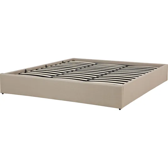 „Shumee“ apmušta lova su daiktų laikymo dėže, 180 x 200 cm, smėlio spalvos, DINAN
