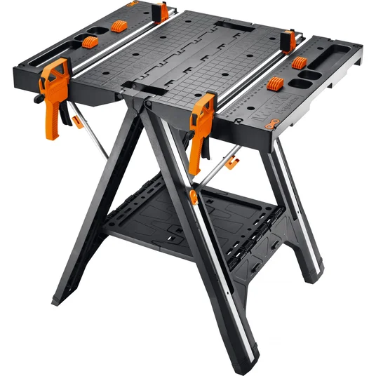 „Worx“ darbo stalas 78x63 cm, komplekte – 2 vnt. spaustuvų + 4 vnt. jungčių (WX051)