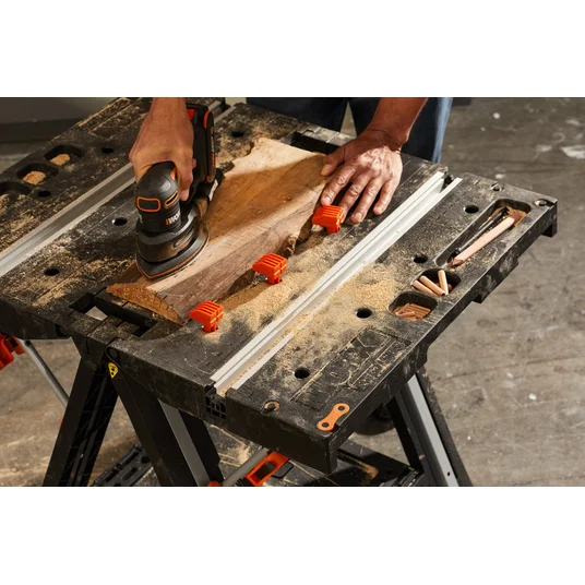 „Worx“ darbo stalas 78x63 cm, komplekte – 2 vnt. spaustuvų + 4 vnt. jungčių (WX051)