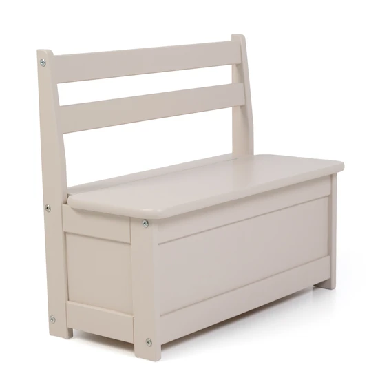 Vaikiškas suoliukas-žaislų dėžė Baby Set, kreminė