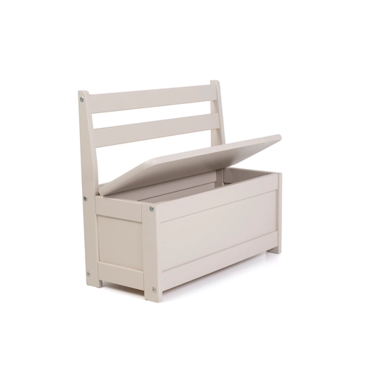 Vaikiškas suoliukas-žaislų dėžė Baby Set, kreminė