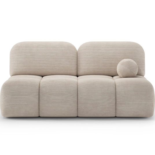 Nuwia sofa with sleeping function and storage box, beige velvet upholstery, Modern, White