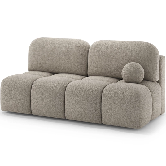 Nuwia sofa with sleeping function and storage box, beige bouclé upholstery, Modern, Beige
