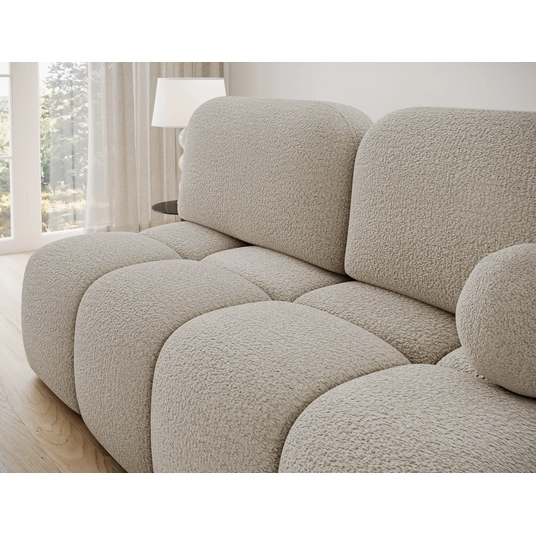Nuwia sofa with sleeping function and storage box, beige bouclé upholstery, Modern, Beige