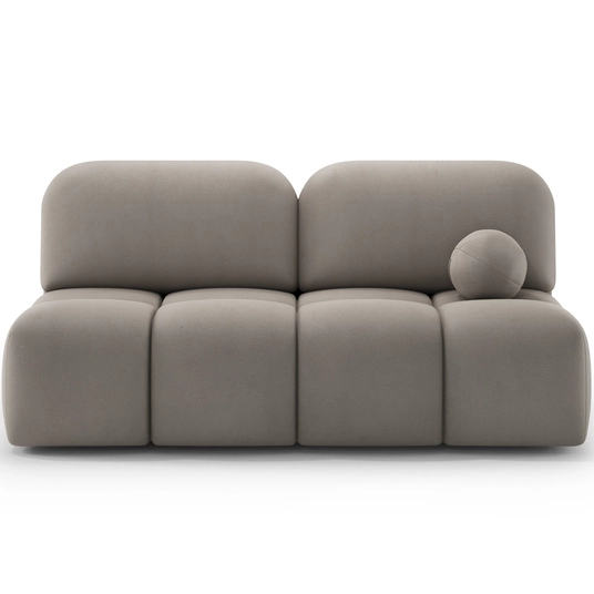 Nuwia sofa with sleeping function and storage box, beige plush upholstery, Modern, Beige