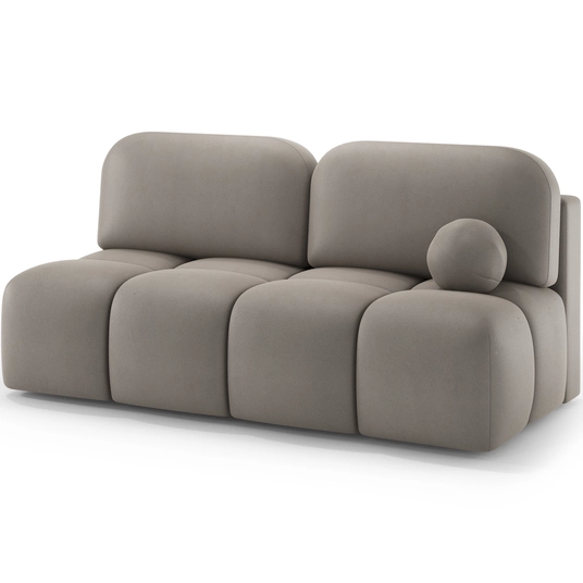 Nuwia sofa with sleeping function and storage box, beige plush upholstery, Modern, Beige