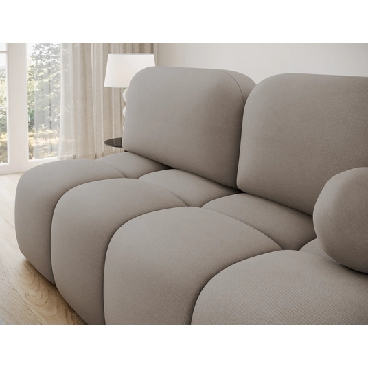 Nuwia sofa with sleeping function and storage box, beige plush upholstery, Modern, Beige