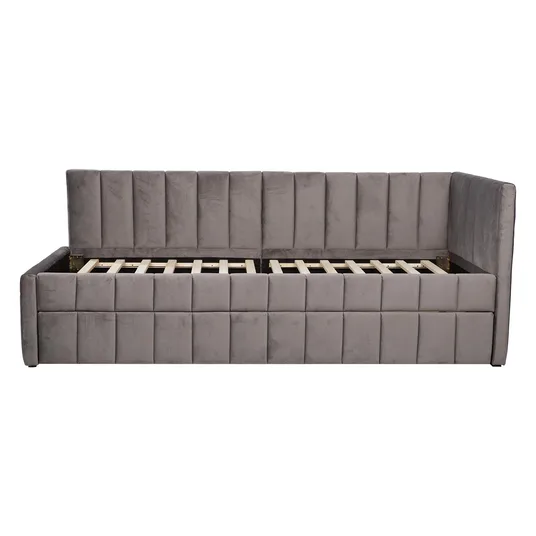 Bed JASPER with pull-out trundle 90x200cm, grey