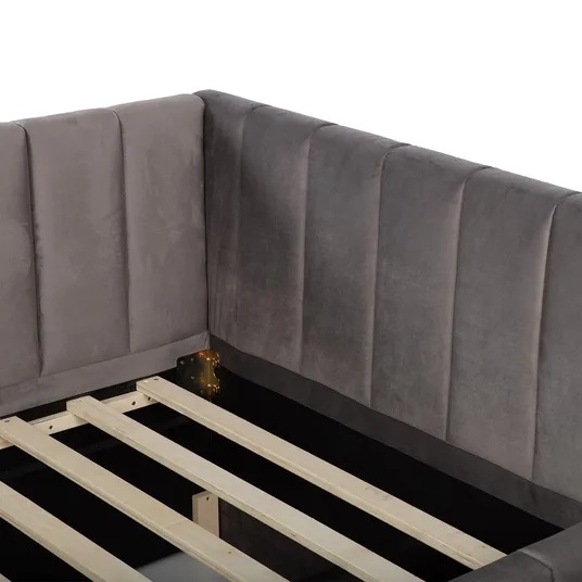 Bed JASPER with pull-out trundle 90x200cm, grey