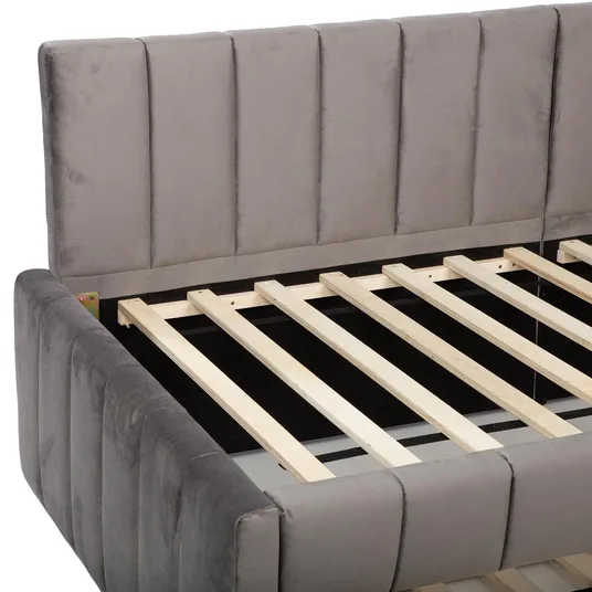 Bed JASPER with pull-out trundle 90x200cm, grey