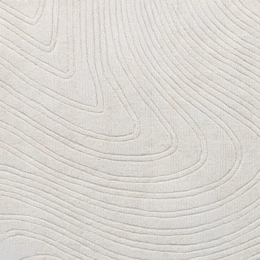 Stačiakampis kilimas „Asa“, 160x230 cm, vilnonis, kreminės spalvos, su nereguliariomis linijomis