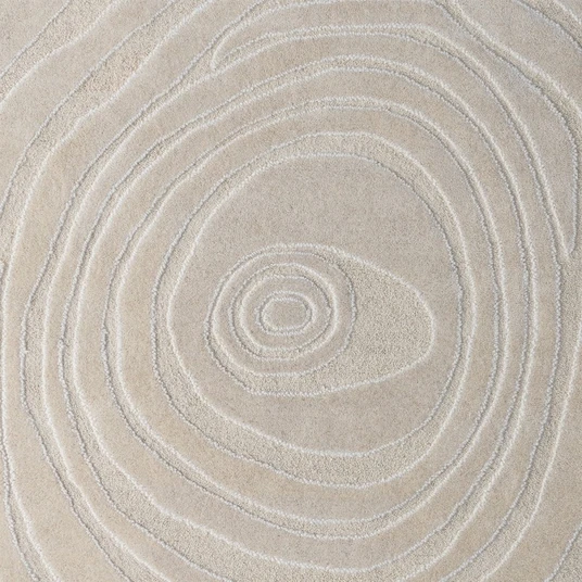 Stačiakampis kilimas „Sora“, 160x230 cm, tuftuotas, vilnonis, kreminės spalvos, su nereguliariomis linijomis
