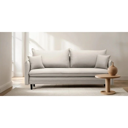 „Notti“ sofa su miego funkcija ir daiktų laikymo dėže, smėlio-pilkos spalvos