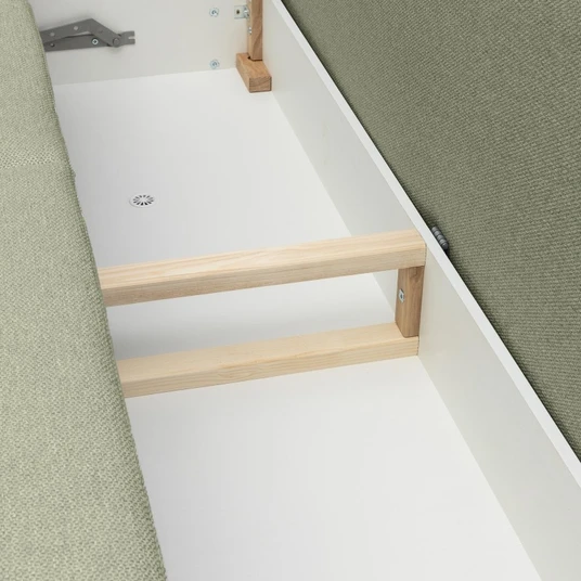 „Notti“ sofa su miego funkcija ir daiktų laikymo dėže, žalia