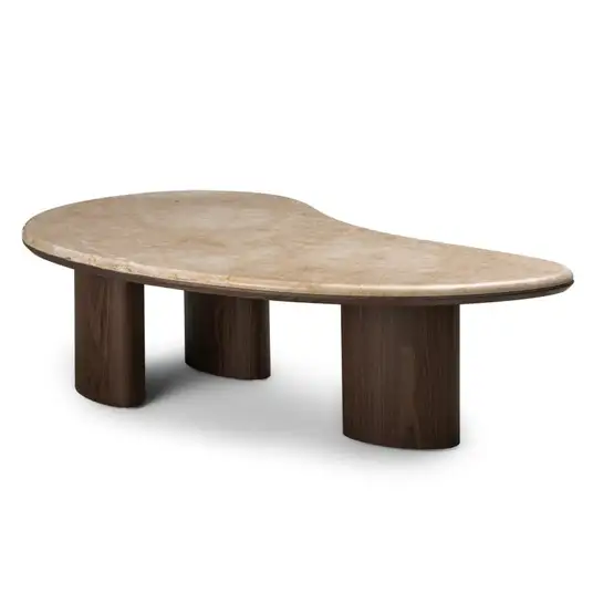 Kavos staliukas „Essence“ 110 cm, tamsus riešutas/marmuras