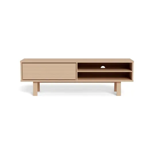 Lamberth TV unit, Top oak veneer white pigm, Base oak white pigmented, 160x40x50 cm